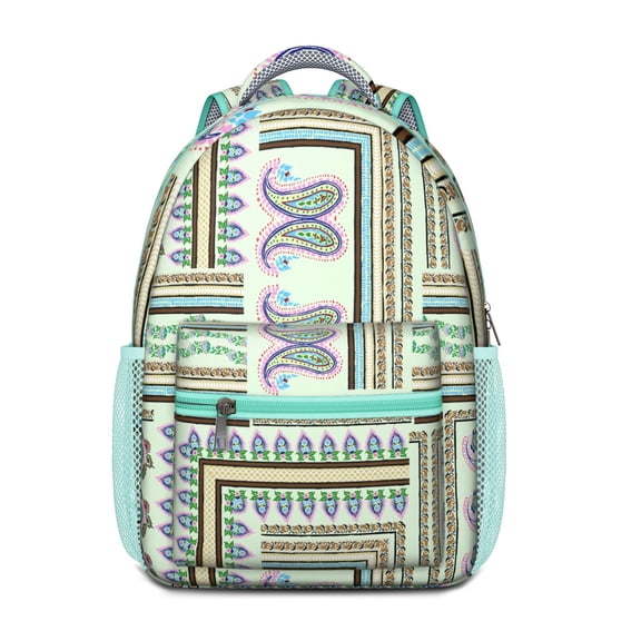 Colorful Geometric Art Backpack - Waterproof & Lightweight School Bag for Teens with Padded Straps