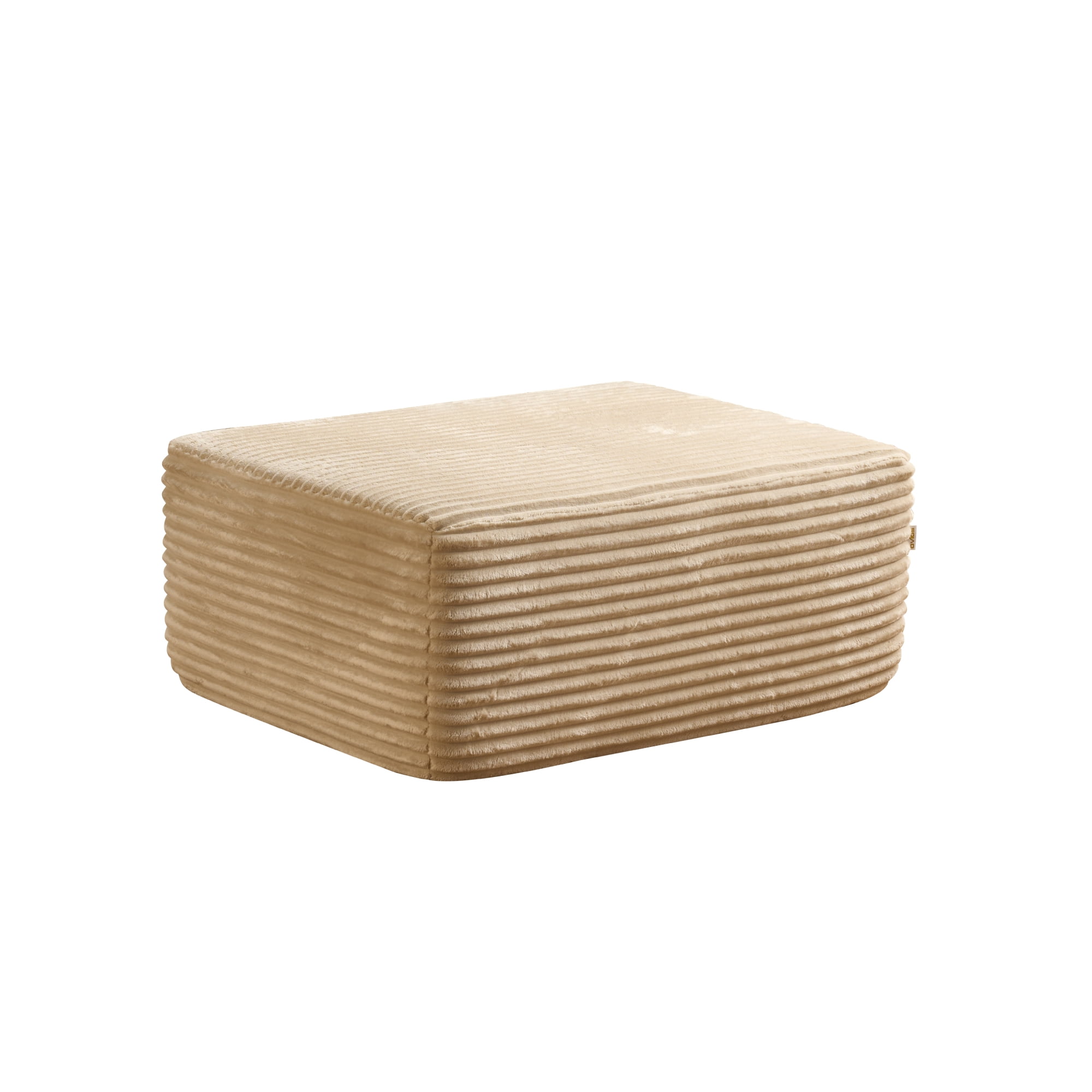Ovios Oversized Ottoman Footrest for Sofa Large Plush Corduroy Pouf Ottoman Coffee Table Rectangle Floor Bench Extra Seating for Living Room, No Assembly, Beige