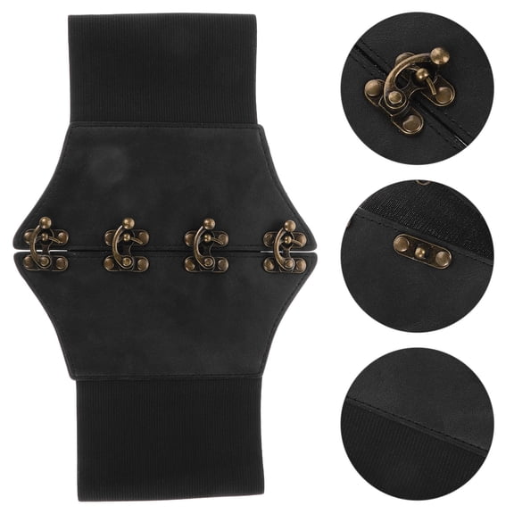 PAMINGONO Black Stretchy PU Women’s Belt, Elastic Comfortable Fit for Parties, Special Occasions, and Daily Wear, 1 Piece