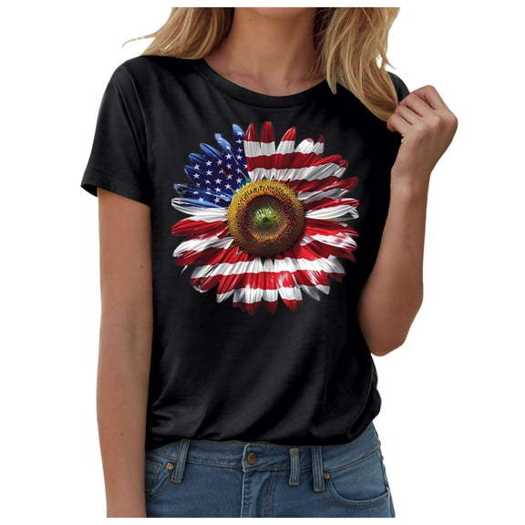 TOWED22 Women's T Shirts Short Sleeve Shirt Cute Graphic Tees Loose Casual Summer Tops(Black,XXL)