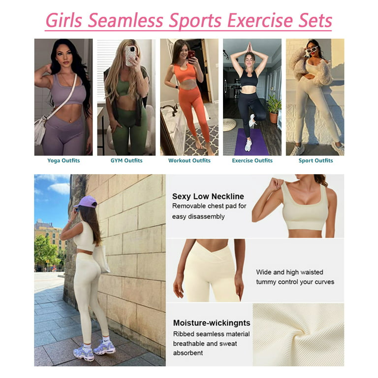 Sexy Women Gym Fitness Yoga Wear Set 2 Piece Girls Workout