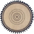 thumbnail image 2 of Nvzi Juego de 4 manteles individuales de yute con borlas de pompón de 15 pulgadas para decoración de mesa de comedor y cocina (juego B), 2 of 5