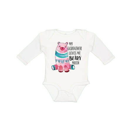 

Inktastic My Godfather Loves Me Beary Much with Cute Bear Gift Baby Boy or Baby Girl Long Sleeve Bodysuit