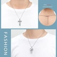 thumbnail image 3 of Birthstone Cross Urn Necklaces for Ashes Cremation Crucifix Keepsake Memorial Pendant Necklace, 3 of 7