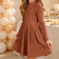 thumbnail image 5 of Krayuyo Girls A Line Dresses with Pockets Long Sleeve Shirt Dress Casual Soft Flowy Dress Size 5-15 Years, 5 of 9