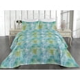 thumbnail image 2 of Ambesonne Vintage Quilted Bedspread Set 3 Pcs, Butterfly Music Cursive, Queen, Apple Green and Seafoam, 2 of 4