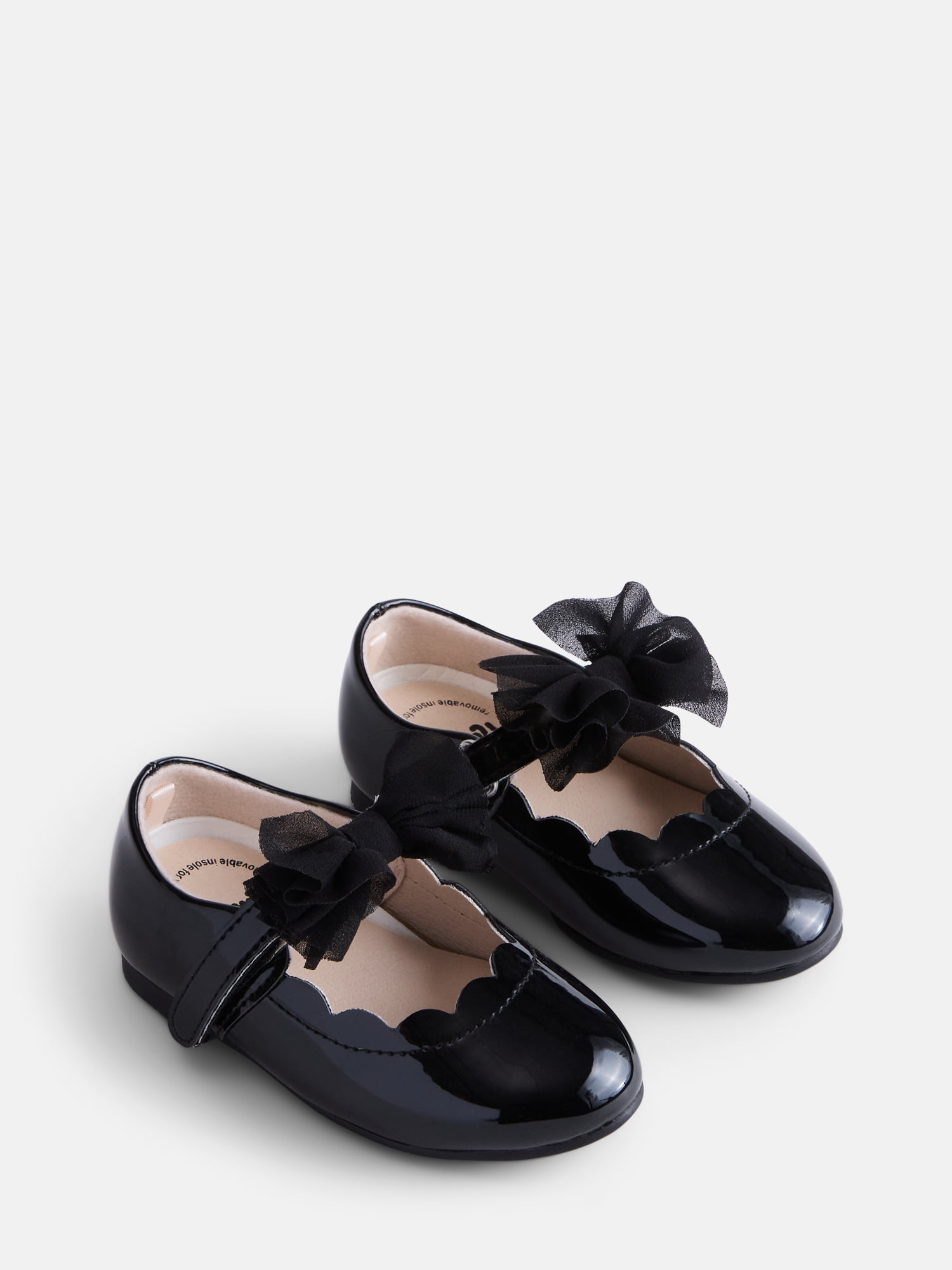 Wonder Nation Baby and Toddler Girls Tulle Bow Ballet Flats
