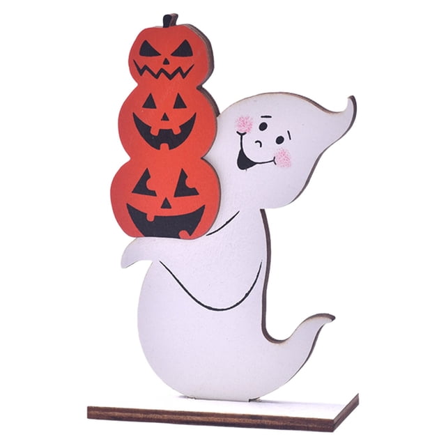 Halloween Decorations Desktop Ornament Wooden Figurine Design For Home Holiday Tabletop Cute Halloween Decor