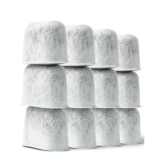 Filtros de agua de carbón de repuesto para filtros de café, paquete de 12
