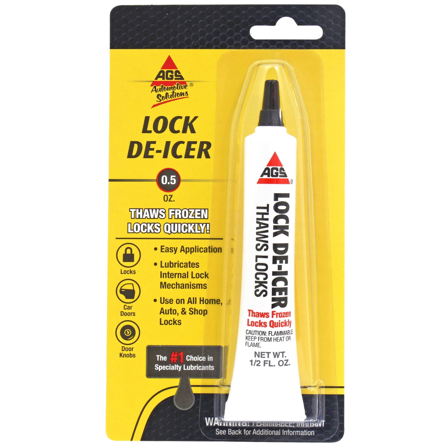 AGS Lock DeIcer for Lubricating Internal Lock Mechanisms 0.5 oz Tube