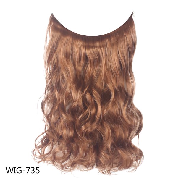Peluca larga de pelo rizado Fiudx hilo de pescar alambre de alta temperatura pieza de extensión de cabello