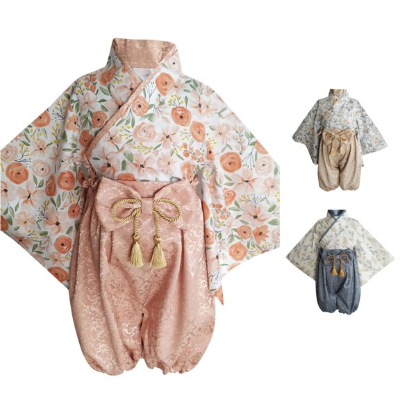 LIIPEE Baby Girls Casual Outfits 2 Piece Floral Graphic Long Sleeve Kimono Tops And Pants Kids Cute Comfortable Outfit Sets,6-12 Months