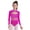 Hot Pink, variant on Kids Girls Rhinestones Gymnastics Ballet Dance Leotard Crew Neck Long Sleeve Cutout Front Bodysuit Hot Pink 10