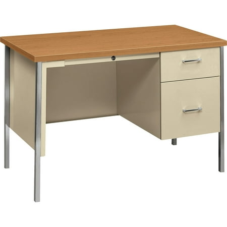 Hon Company Oak Desk - HON, HON34002RCL, 34000 Series 34002R Pedestal Desk, 1 Each