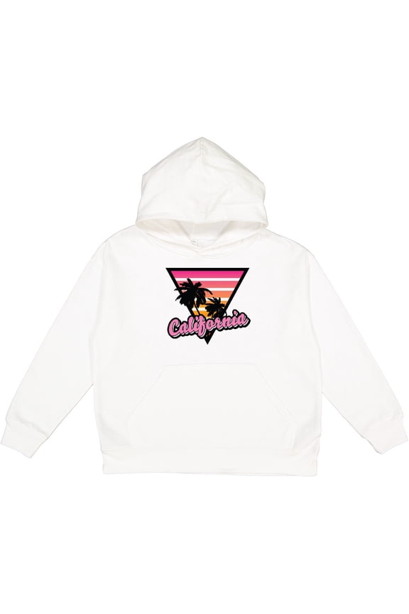 California with Triangle and Palm Trees Youth Hoodie Sweatshirt