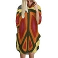 thumbnail image 1 of Robe Vintage Psychédélique Paix à Manches Longues pour Femmes Robe à Poche Mode Robes Paix Psychédélique Amour, 1 of 5