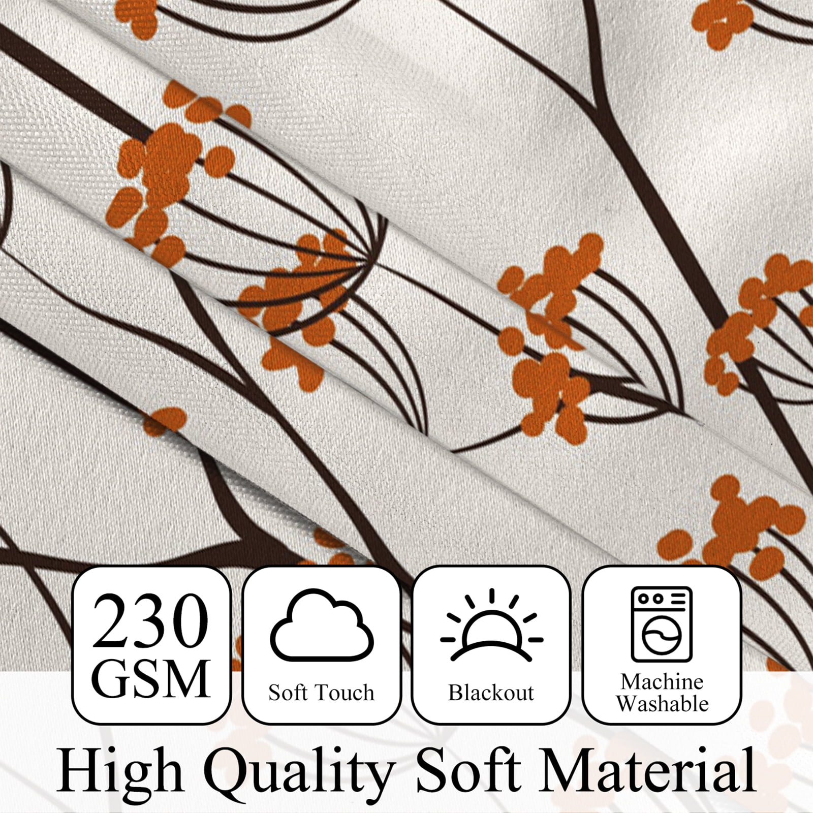 Red Floral Curtains,Rustic Blackout Window Drapes for Bedroom Living Room 2 Panel Sets,42x63 Inch