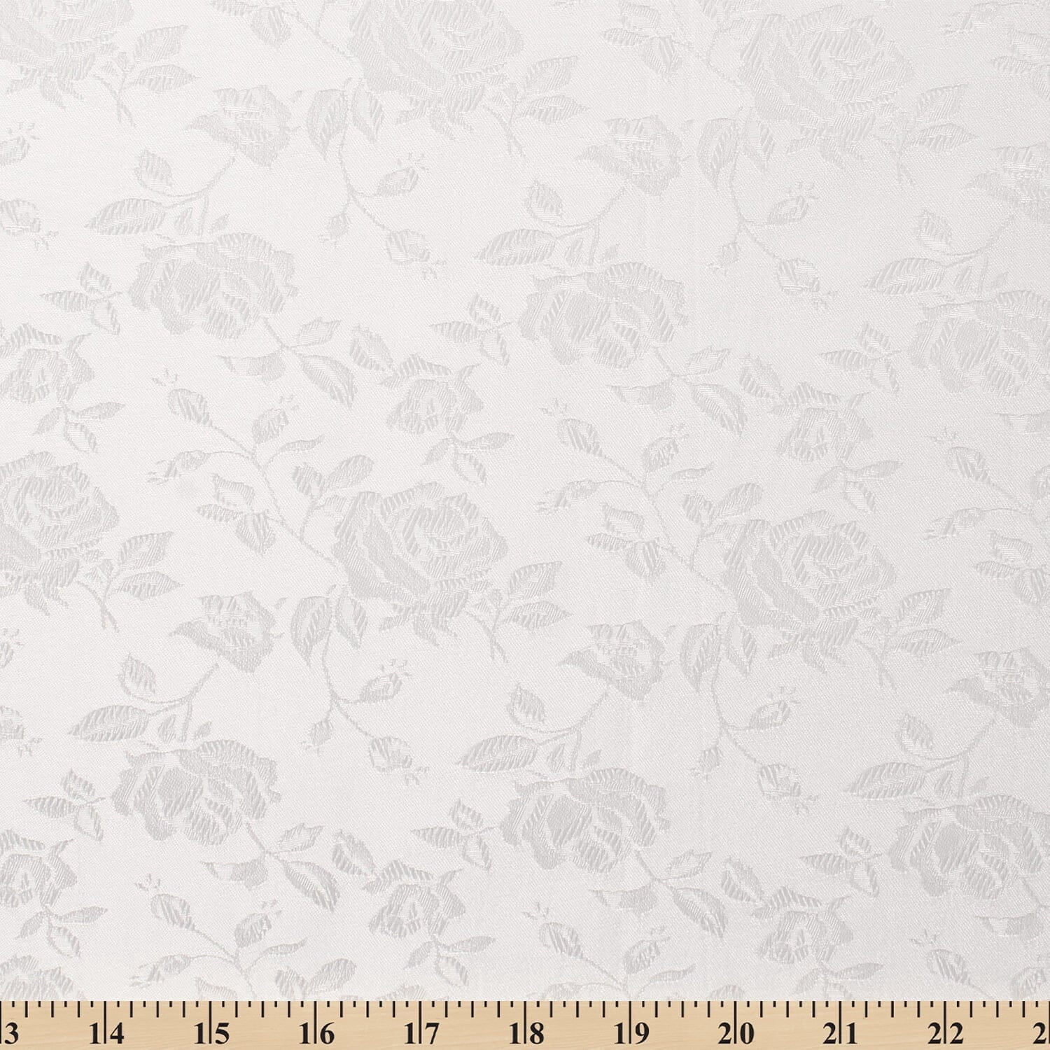 Rose Jacquard Satin 59/60 Inch Polyester Shiny 160 GSM Mediumweight Fabric By The Yard For Sewing, Apparel, & Décor - White (10 Yards)