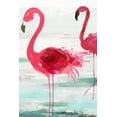 thumbnail image 2 of Wilson, Aimee 23x32 White Modern Wood Framed Museum Art Print Titled - Beach Flamingoes, 2 of 4