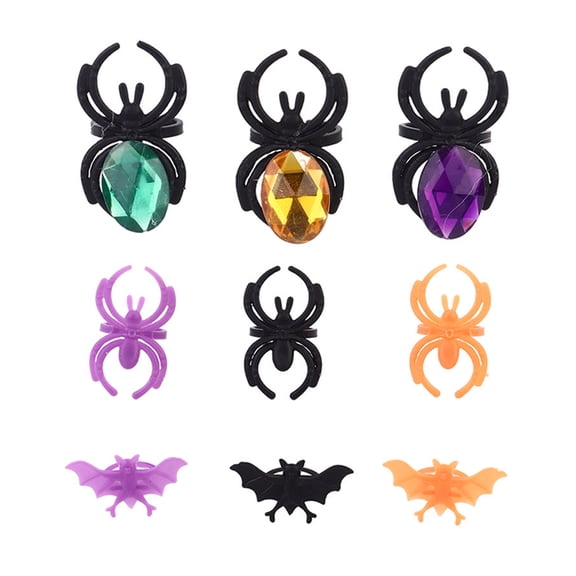 TABLZONE 60 Pcs Plastic Spider Rings Design Party Favors for Adults