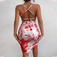 thumbnail image 4 of 2023 New Women's Backless Halter Tie Dye Camisole Dress Bodysuit Party Club Mini Dress Romper Dress, 4 of 5
