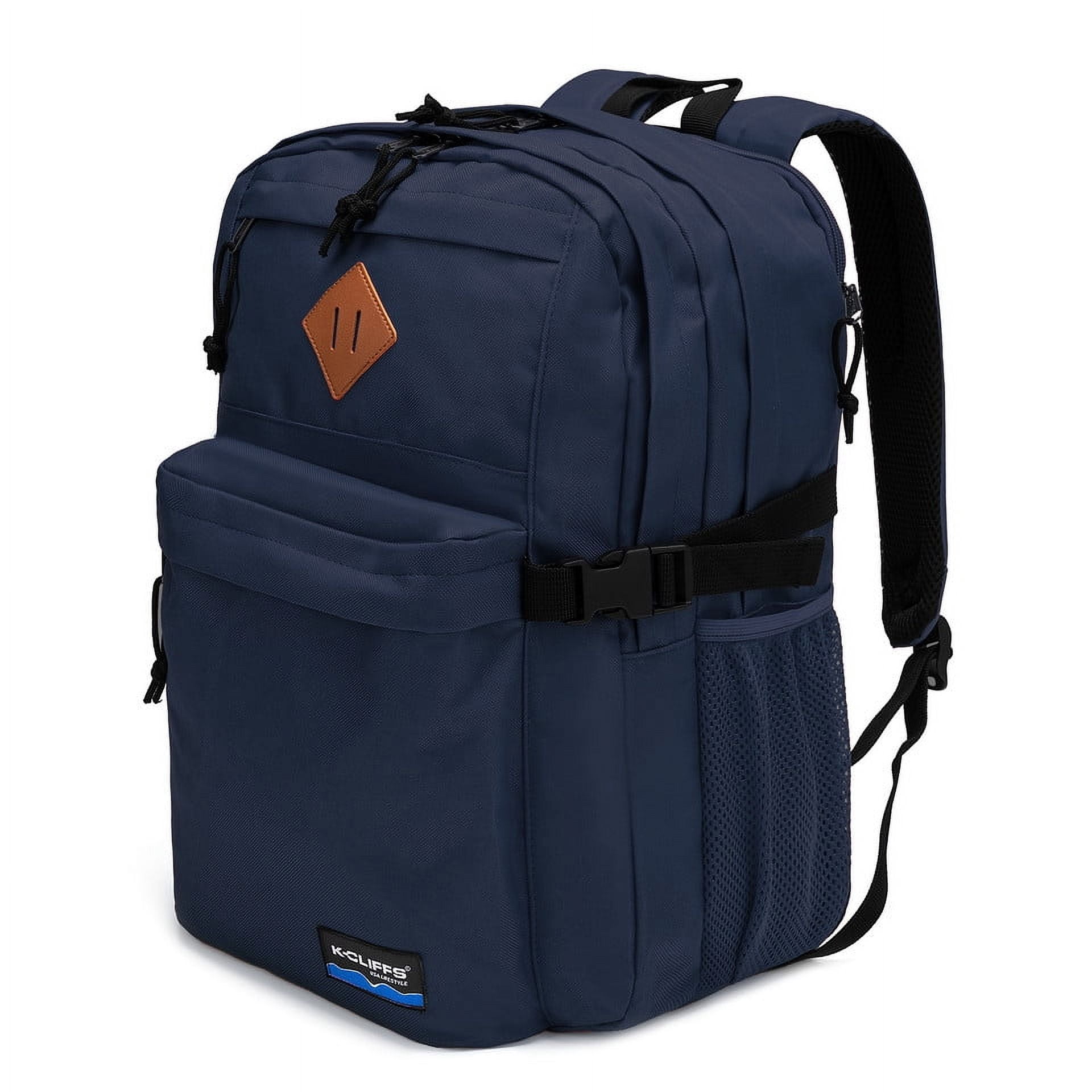 K-Cliffs Multi-Compartment Backpack Daypack with Laptop Sleeve, Bottle Holder, and Padded Straps