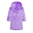 thumbnail image 5 of NIEWTR Toddler Girls Boys Sleepwear Kids Baby Cartoon Bathrobes Hooded Warm Flannel Night Robe Pajamas Cute Child Home Wear for 2-12 Years(A04-Purple,5-6 Years), 5 of 8