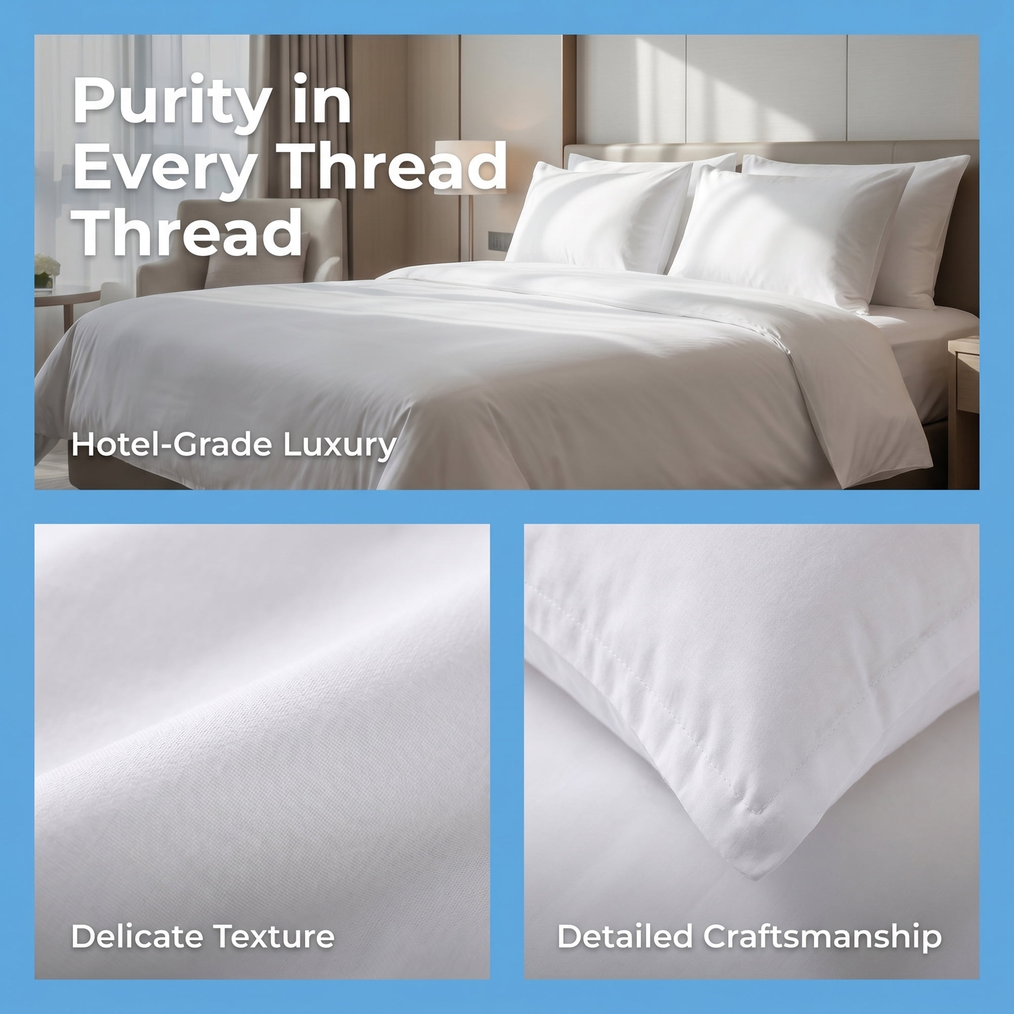 Unique Bargains 4Pcs Breathable Hypoallergenic Polyester Pillow Protectors White 20" x 26"