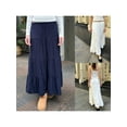thumbnail image 3 of Yunliwuli Women Long Skirt, Elegant Low Waisted Skirt Pleated Solid Flowy Summer Skirt for Casual Daily, 3 of 9