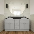thumbnail image 5 of Design House Brookings 60" x 21" Ready to Assemble Solid Wood 3-Drawer Bath Vanity Cabinet, Sherwin Williams® Gray, 5 of 24