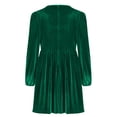 thumbnail image 4 of Fznquz Robe à Manches Longues pour Femmes Automne Velours Formelle Verte Midi Ligne A Printemps Fête 2026 Hiver Robe pour Femmes, 4 of 6