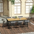 thumbnail image 2 of CoSoTower 75" X 35" Outdoor Dining Table for 8 People, Rectangular Aluminum Frame Garden Table with All-Weather Faux Wood Top for Garden, Lawn, Patio, Natural, 2 of 9