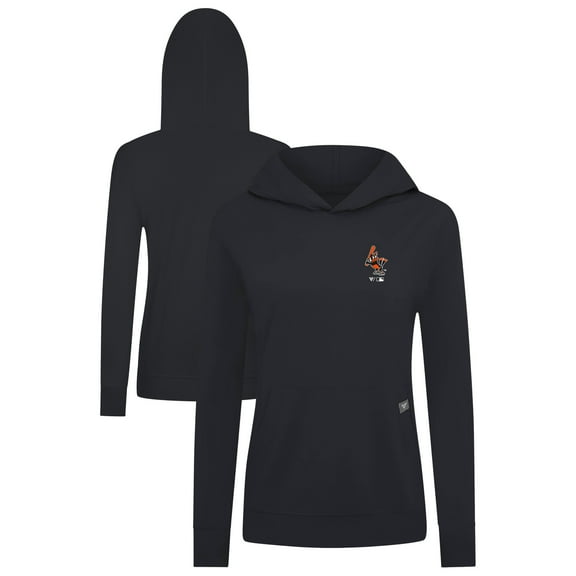 Women's Levelwear Black Baltimore Orioles Cooperstown Collection Relay Core Logo Pullover Hoodie