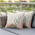 thumbnail image 3 of Outdoor Pillow Covers Watercolor Ocean Coral Waterproof Pillow Cases 16x16 Set of 2, Abstract Marine Life Throw Pillow Cover Pillowcase for Patio Balcony Couch Garden, 3 of 9