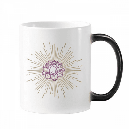 

Lotus Open Pure Mind Art Deco Fashion Mug Changing Color Cup Morphing Heat Sensitive 12oz