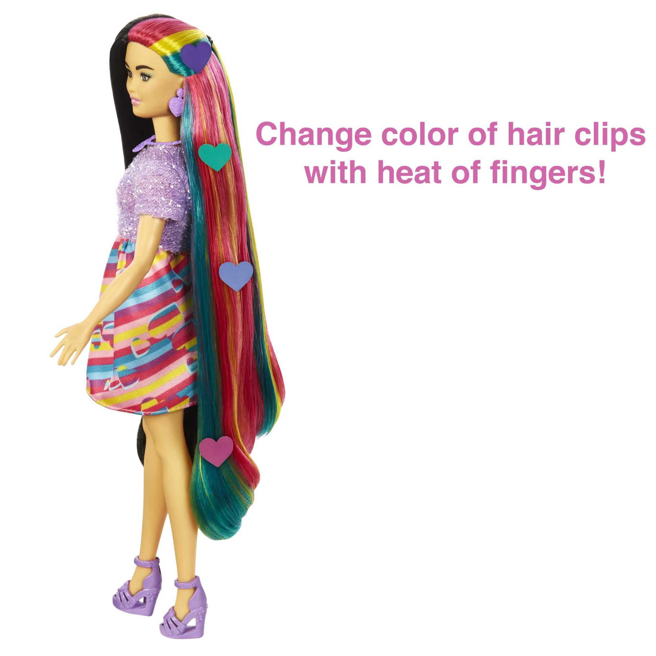 Barbie Totally Hair Fashion Doll with Heart Theme, Extra-Long Hair & 15 Styling Accessories