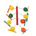 thumbnail image 6 of Bird Toy Colorful Wood and Hanging Rattan Ball for Small Medium Large Birds. Chewing Parrot Cage Bird Toys for Cockatoo African Grey Cockatiel and other Birds, 6 of 10