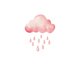 thumbnail image 3 of Adhesivos de pared con forma de nube rosa con gotas de lluvia, estilo acuarela, 3 of 4