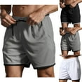 thumbnail image 3 of Running Shorts for Men, Mens Fashion Casual Solid Drawstring Elastic Waist Shorts Side Pokets Short Pants, 3 of 3