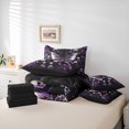thumbnail image 6 of Homewish Halloween Horror Skull 7-Piece Twin Bedding,Purple Rose Butterfly Bedding Comforter Set,Black Reversible, 6 of 8