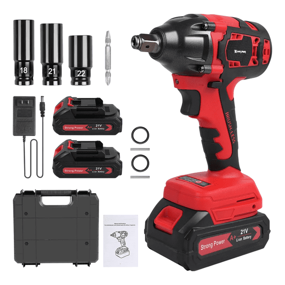 Llave De Impacto Blossom Inalámbrica Pistola Inpacto Eléctrica2pilas Rojo