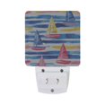 thumbnail image 5 of Yayeee LED Plug in Night Light for The Home with Auto Dusk to Dawn Light Sensors, 2 Pack, Red Hand Drawn Sailboats, 5 of 6