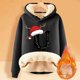 thumbnail image 2 of WILLBEST Sudadera de Mujer con Estampado de Letras Navideñas, Sudadera con Capucha de Lana Gruesa, Cálida para Invierno, Estilo Pullover X-Grande, 2 of 4