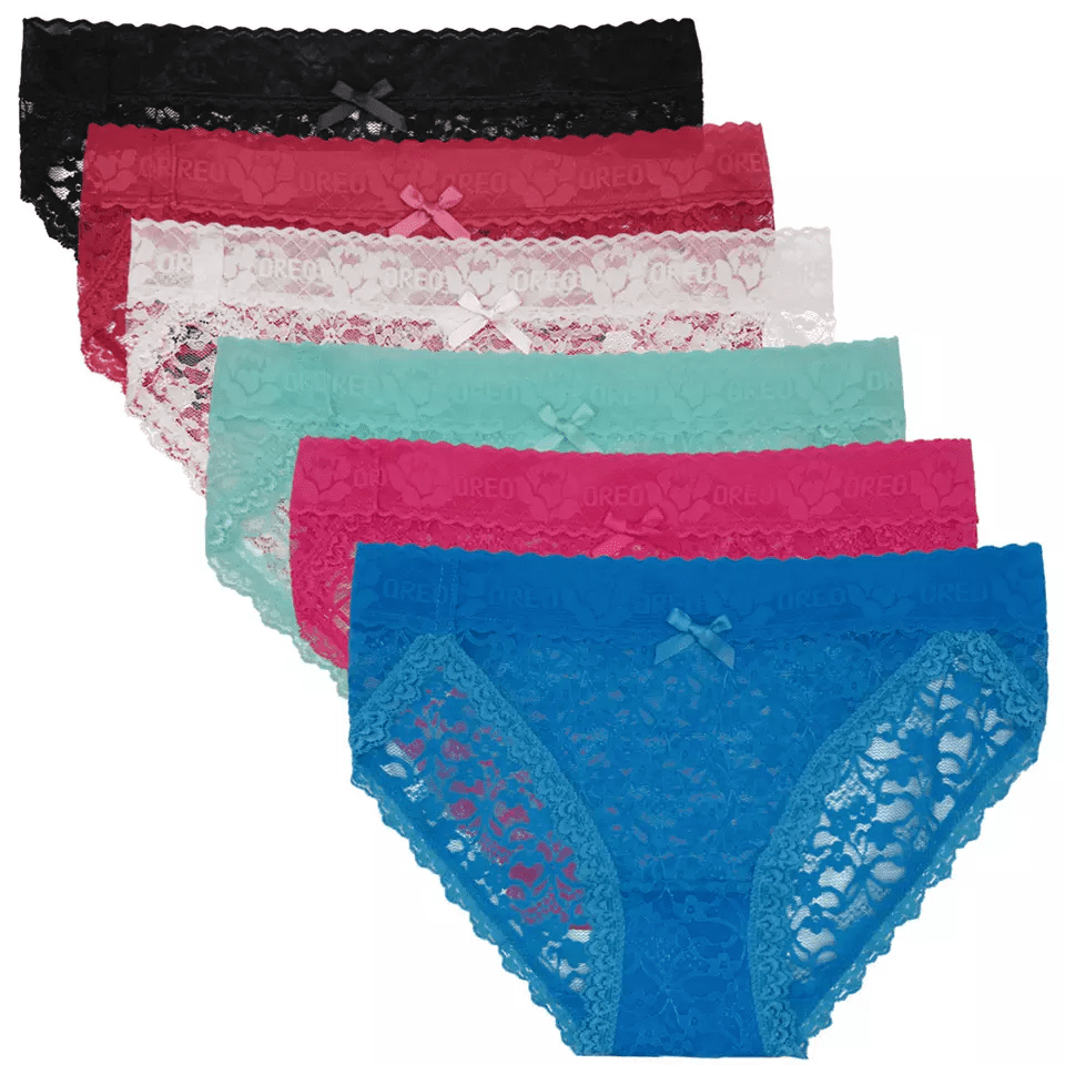 6Pack Women's Lace Bikini Soft Lace Briefs Panties Sexy Lingerie Panty