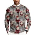 thumbnail image 2 of Wutalume Men's Christmas Print Crewneck Sweater, Long Sleeve Ribbed Knit Pullover, Relaxed Fit Casual Business Knitwear for Holiday Parties and Daily Wear,Deep Red 3XL, 2 of 6