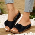 thumbnail image 2 of Orthopedic Platform Sandals for Women 2025 Boho Beach Flower Wedge Dress Slip on with Arch Support, 2 of 5