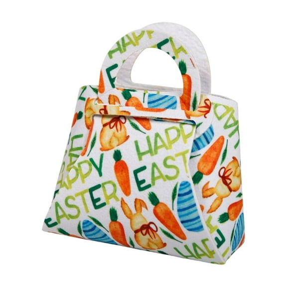 Gallickan Easter Tote Bag, Cute Easter Basket for Easter Egg Hunt, Storage Bag Basket Kids Gift Storage Tote Bag, B