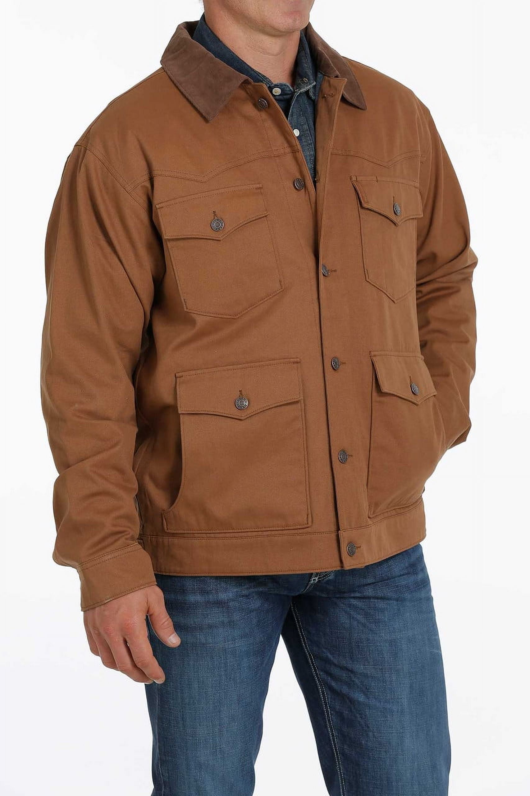【売り切り御免！】 Cinch Canvas Brown Flannel Lined - Mens Jacket - Mwj1551001 ジャケット・アウター