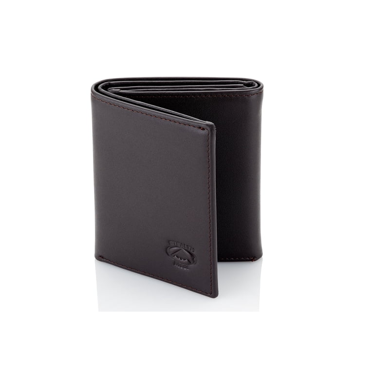 Stealth Mode Leather Trifold RFID Wallet For Men With Flip Out ID
