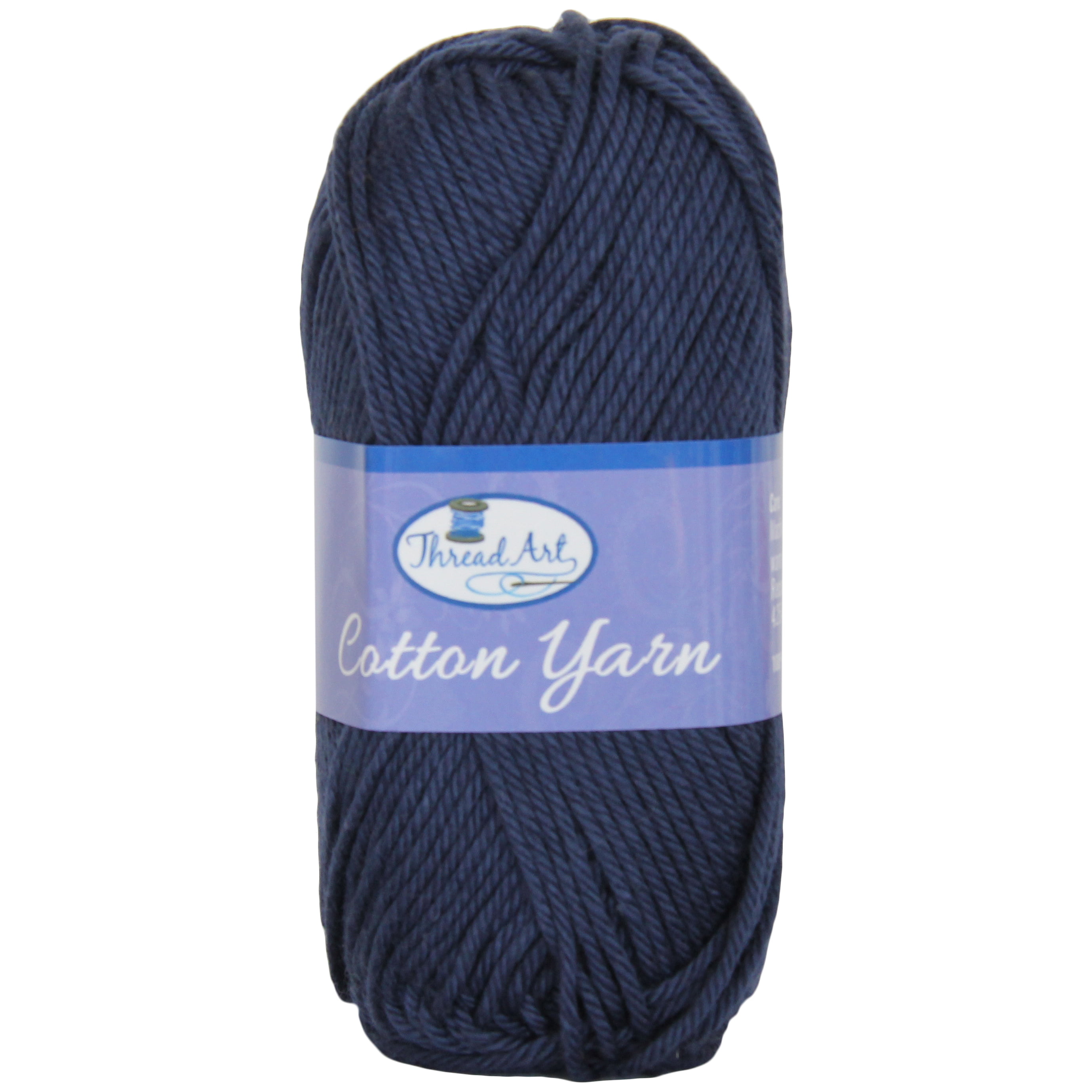 Threadart 100% Pure Cotton Crochet Yarn | Navy | 50 gram Skeins ...